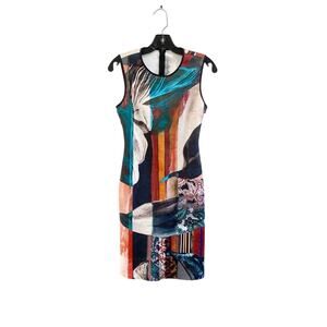 Clover Canyon Abstract Print Sleeveless Bodycon Sheath Dress Sz Small
